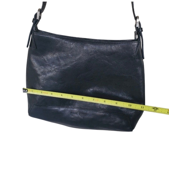 Wilsons Leather Pelle Studio Purse Black Zippered Adjustable Strap Shoulder Bag - Picture 8 of 16